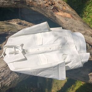 Athleta Utility Crop Button Up blouse shirt